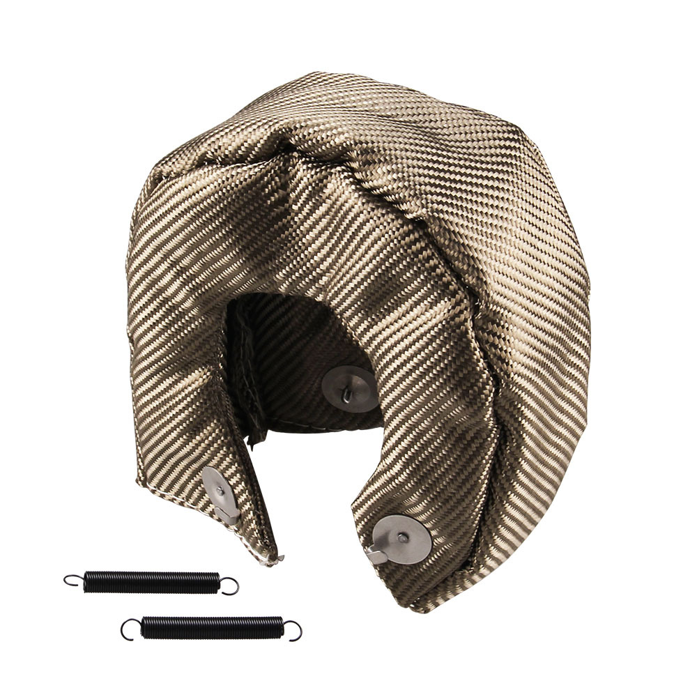 Universal T3 T4 T6 Titanium Air Filter Turbocharger Cover Car Auto Parts Wrap Heat Shield Barrier Blanket Cover 