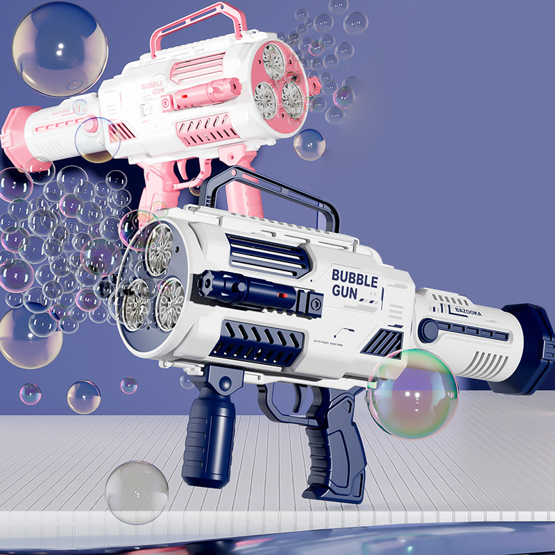 2022 Summer Bubble Gun Game Toy Set Gatling Electric Bubble Blower Toy Fully Automatic Boy Toys Bubble Shooter Gun 